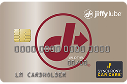 Gold Jiffy Lube credit card that has Synchrony Car Care special financing